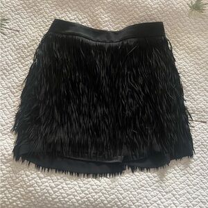 Express Black Fringe Mini Skirt new with tags